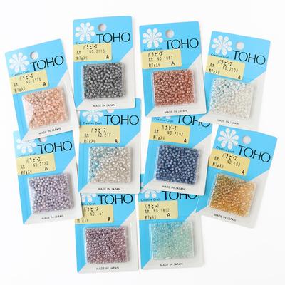 Nippon Chuko Classic TOHO Beads 10-Color Assortment Set, Large Round Beads, Assorted Muted Colors (TUKU-MLB-KUS)
