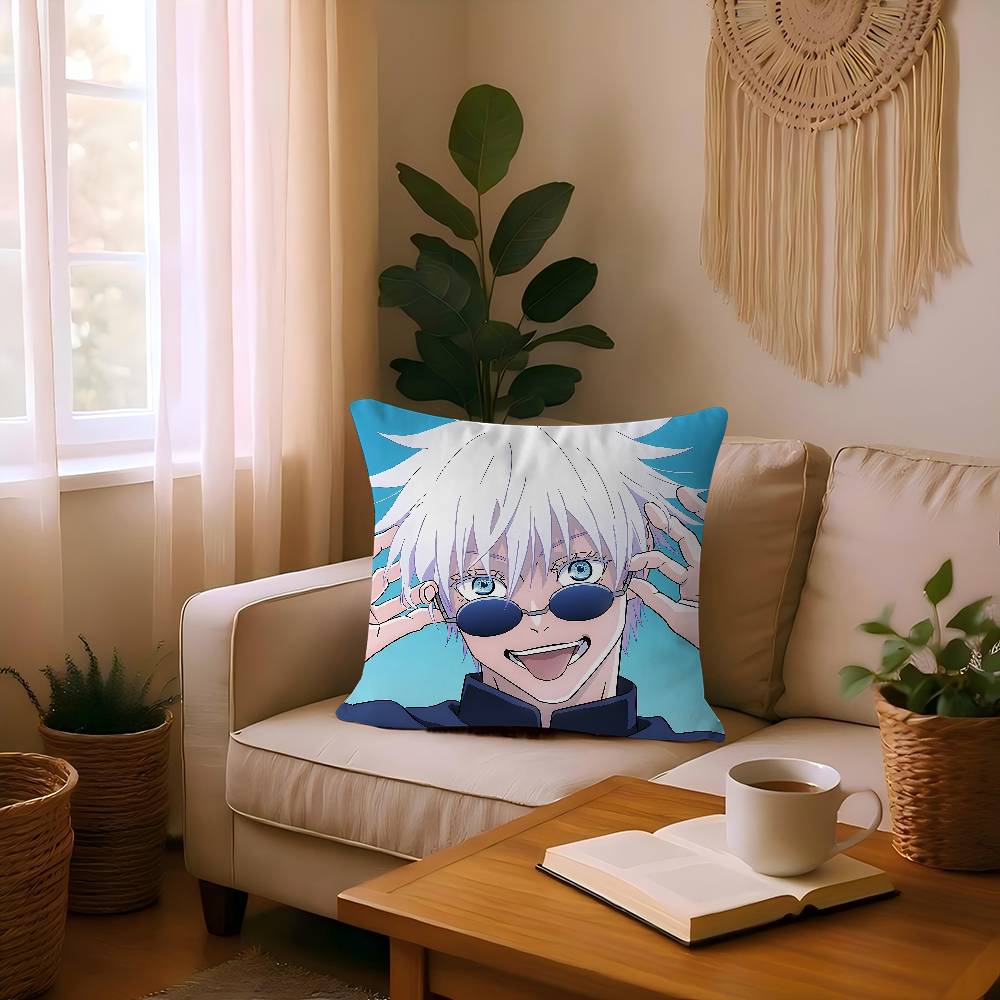 Anime S-Satoru G-Gojo Cushion Cover Inches Farmhouse Decor Home Throw Pillow Covers For Couch Decorations