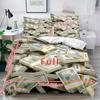 Dollars Printed Red Texture Banknote Bedding Set 3D Printed Duvet Cover With Pillowcase Queen  Full Size Bedclothes Room Decor