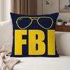 Cool FFBI Logo Pillow Case Suitable For Bedrooms Living Rooms Cars Home Decoration