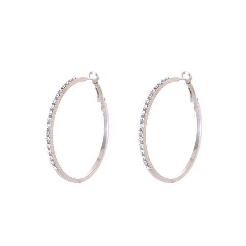 Exquisite Rhinestone Hoop Earrings for Women - Fashionable & Elegant Design