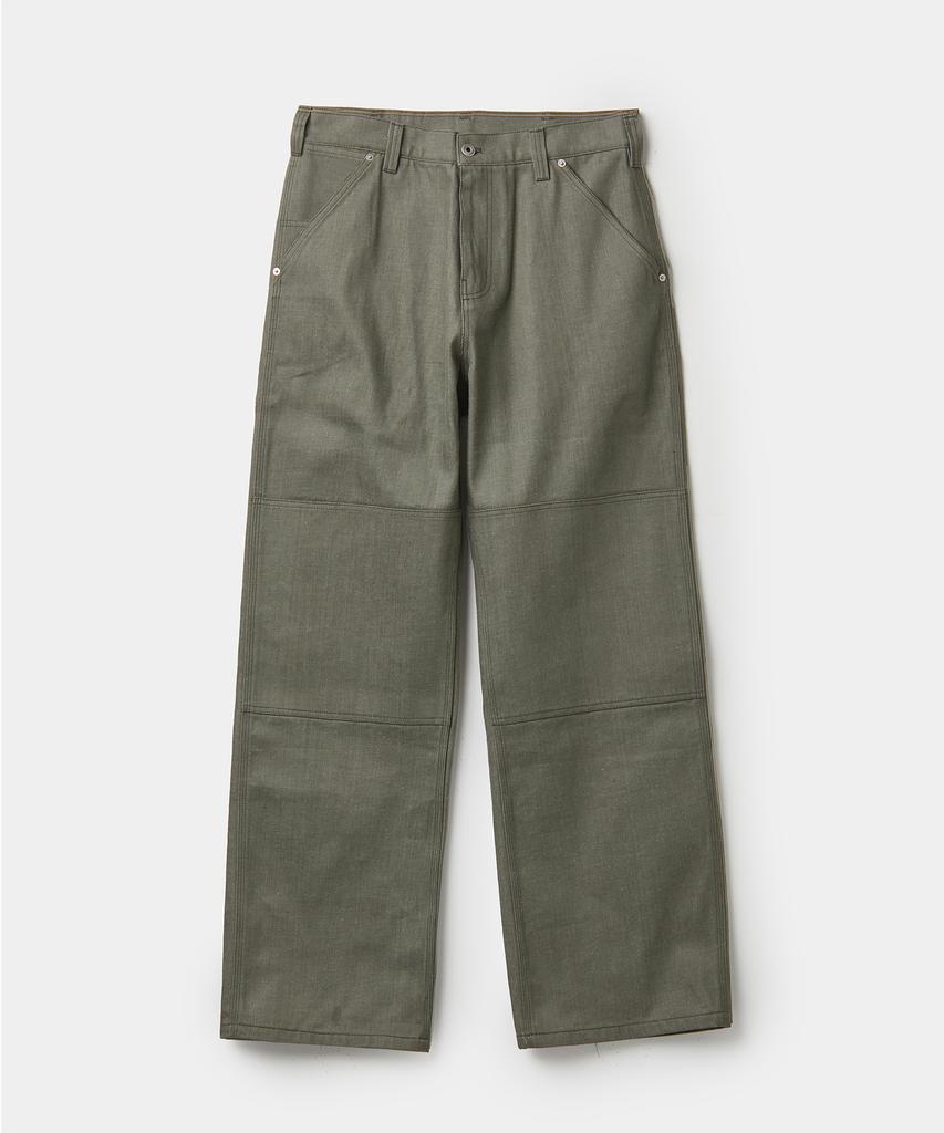 Kueo No Fade Carpenter Denim Pants (Olive Green)