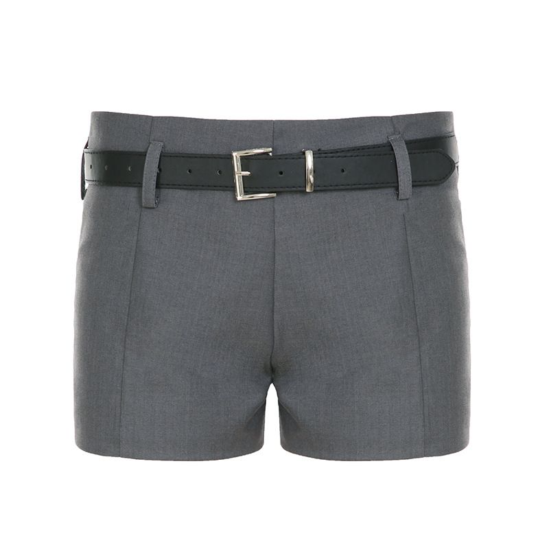 

Tank Top and Shorts Set European and American Hanging Neck Deep V Zip-up Vest Shorts Lace-up Bra Two-piece Set Shorts (0.21kg) S