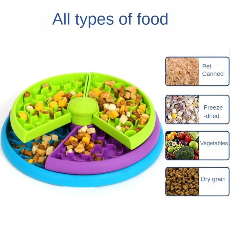 Classic Pet Slow Feeder Bowl Food Choking Cat Dog Bowl Puzzle Feeders Non Slip Food Feeding Dishes Healthy Pets Spin Board Pet Supplies