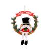 Christmas Soldier Vine Wreath Welcome Wooden Sign Decoration Dwarf Doll Vine Wreath Shopping Mall Window Wall Hanging