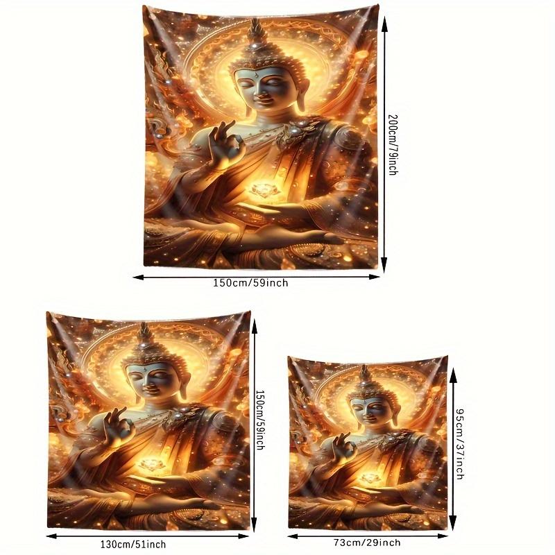 VIKAMA Cosmic Buddha Light Zen Banner Buddha Meditation Backdrop Suitable For Tea Room Prayer Space Decor Cloth 74x94cm(29x37in)