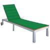 Day and Night - Day and Night Lounger with Cushion Solid Acacia Wood and Galvanized Steel