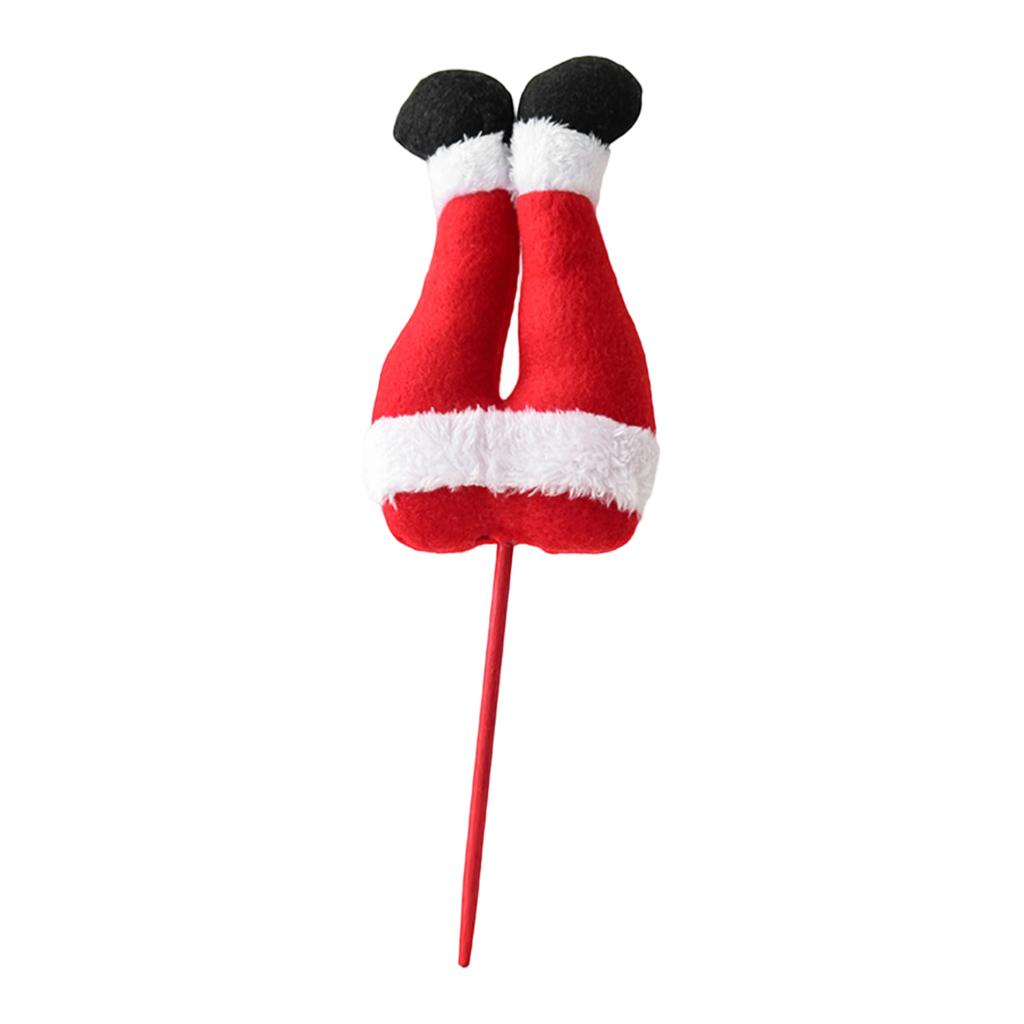 Christmas Leg Picks Glitter Stuffed Feet Christmas Tree Topper Inverted Santa Leg Hip Decoration Vase Filler Centerpiece Seasonal Party Home Decor