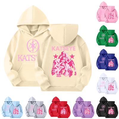 Kids' Girl Group Casual Printed Long Sleeve Hooded Pullover Sweatshirt for Girls