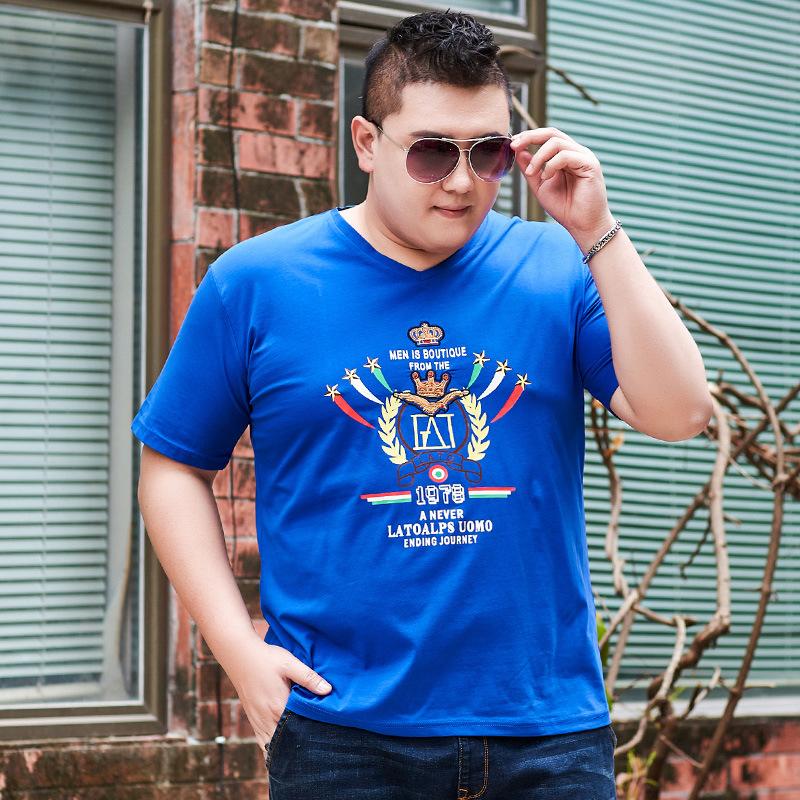 Special Body Loose Men's Fat Plus Size Short-sleeved V-neck T