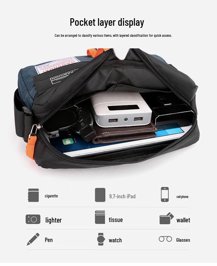 Men's Trendy Outdoor Waterproof Nylon Crossbody Bag
