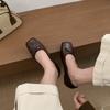 Französische flache Kaffeeschuhe Einzelschuhe Feenschuhe Frühling und Herbst 2025 neu Sommer eckige Zehen Ballerina sanfte Abendschuhe