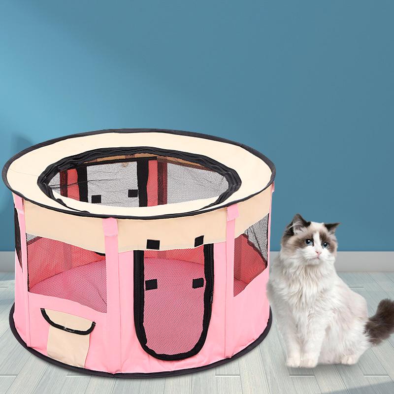 Foldable Pet Whelping Tent: Enclosed Cat Breeding & Dog Cage