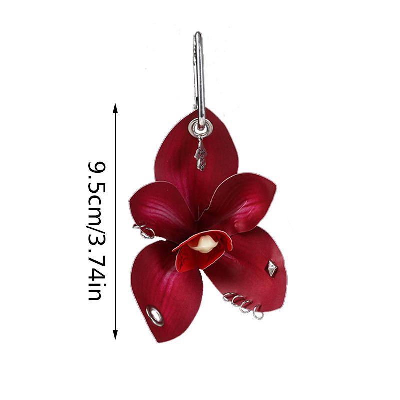Women Girls Handicrafts Chic Alloy Flower Art Artificial Flower Decorative Simulated Orchid Gift 5 Colors