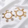 Retro Old Relief Coin Pendant Bracelet European and American Style Portrait Coin Thick Chain Bracelet Women's Accessories