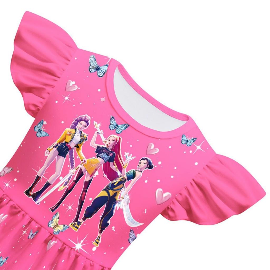 Girls Witch  Girls Flying Sleeves Children's Dress Children's A-line Skirt