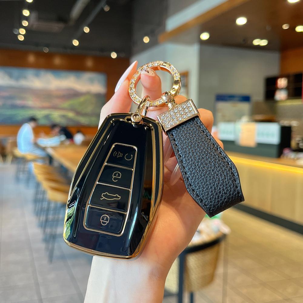 Car Key Case Fob Cover For Geely Coolray Keychain Remote Protection Cover Bag Shell With Housing Keychain Car Accessories