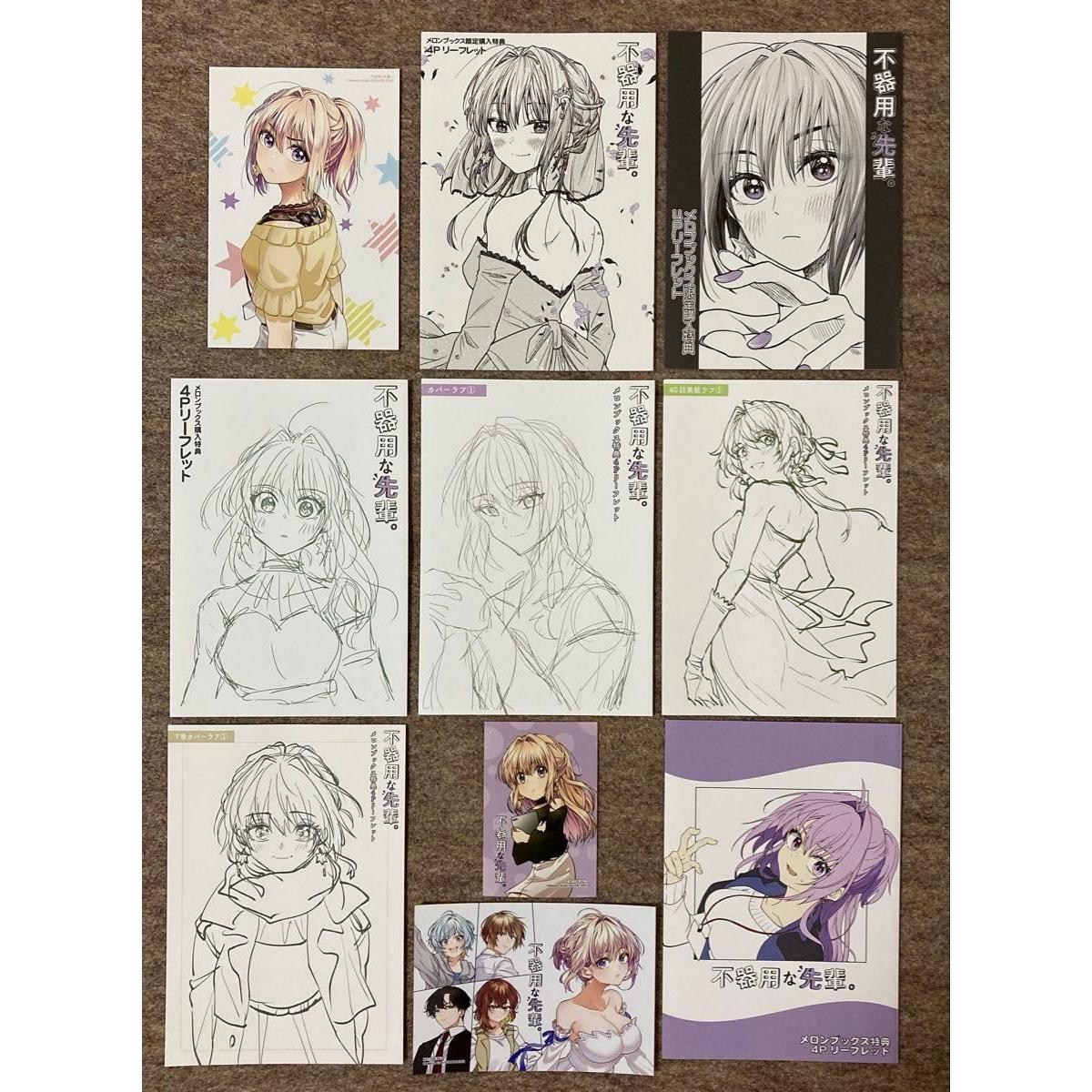Used [Bonus bulk sale] Clumsy Senpai Two people in love with HG Illustration card Leaflet Clear file