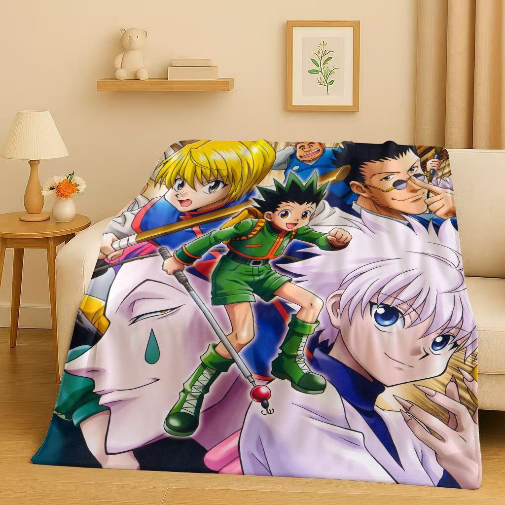 3D Anime Hunter X Hunter Killua Zoldyck Cartoon HXH Flannel Blanket,Ultra Soft Warm Plush Throw for Home Bedroom Bed Sofa Cover