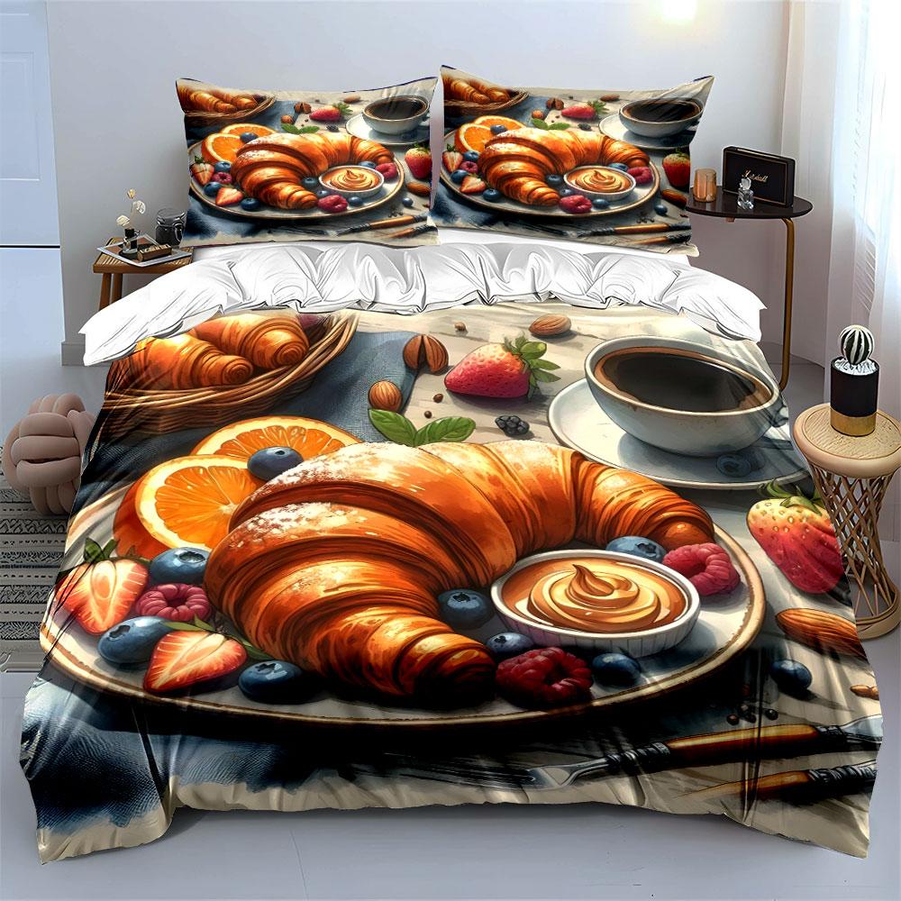 "Butter-dipped Breakfast Bliss" Bedding Sets Duvet Covers Pillowcases(1* Duvet Cover 2* Pillowcases Without Duvet Insert)