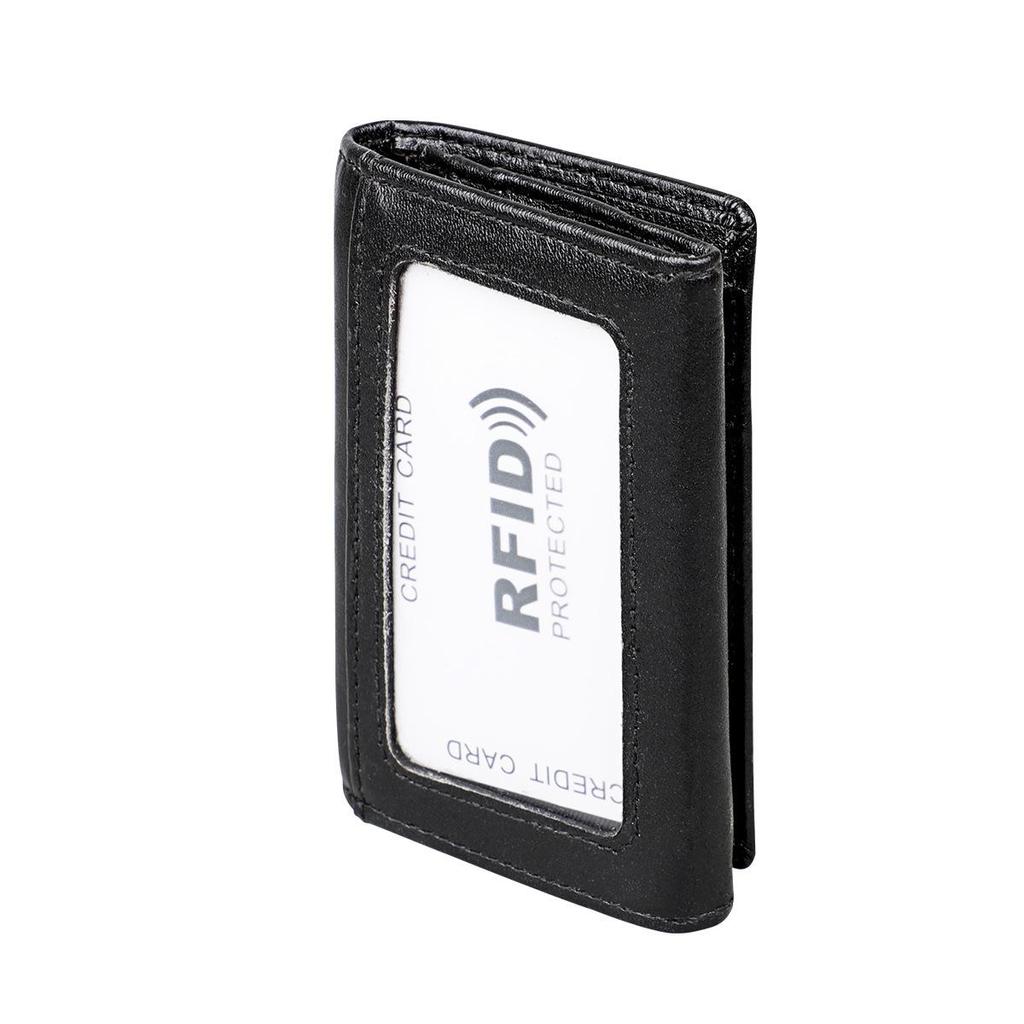 High Quality Mens and Womens Leather Zipper Coin Purse ID Card Holder Anti-magnetic RFID Anti-theft Credit Card Pouches Small Wallet