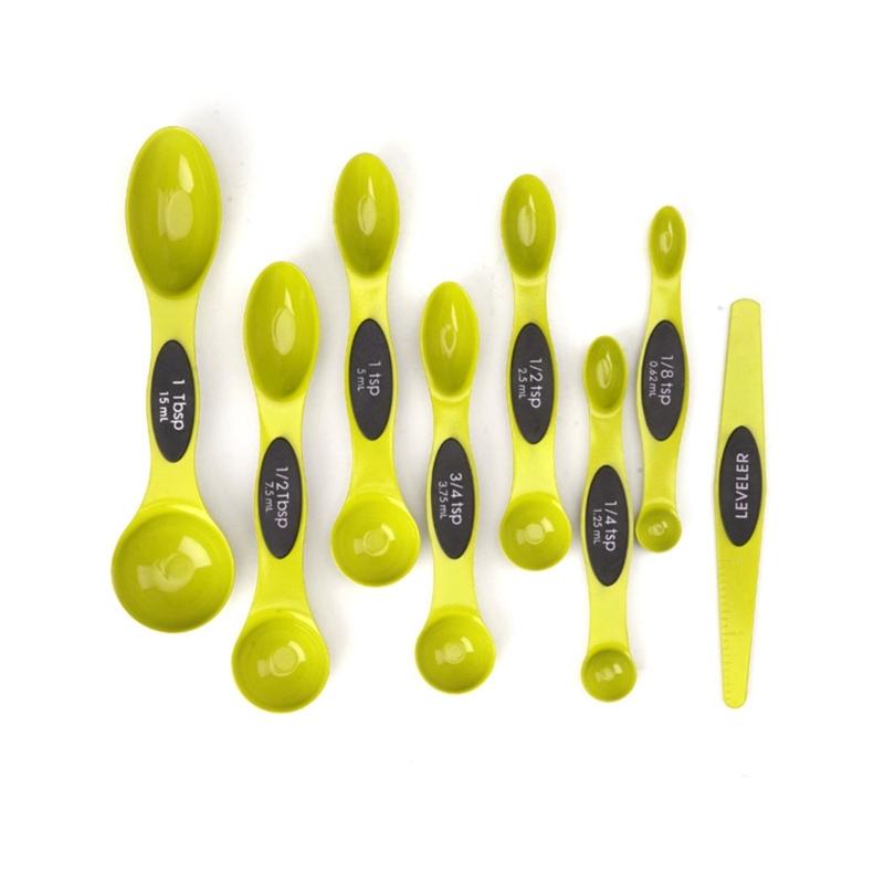8Pcs Magnetic Suction Double Heads Baking Scale Measuring Spoon for Kitchen Measuring Dry Liquid Ingredients Rust Proof