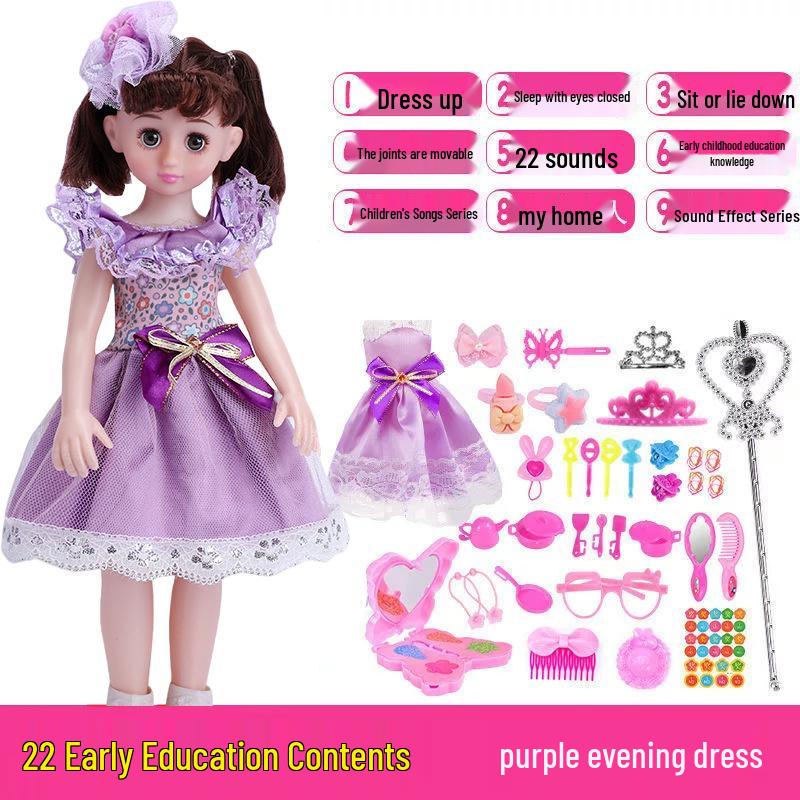 Conjunto de Boneca Inteligente Interativa com Roupas Trocáveis - Brinquedo de Princesa para Meninas, Presente de Aniversário Perfeito