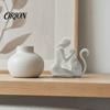 Sculpture 3D Printed Sculpture, One-Piece Molding Desktop Figure, Abstract Stable Decor Woman Cat Art Ornament for Home Gift Minimalist