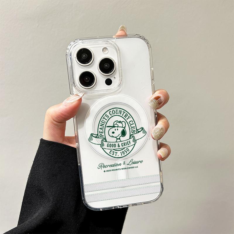 

S-Snoopy Charlie Brown Wireless Charging Case for iPhone 17 Air 16 E 15 14 Plus 13 12 Mini 11 Pro Max Transparent Silicone Cover iPhone 11 Pro