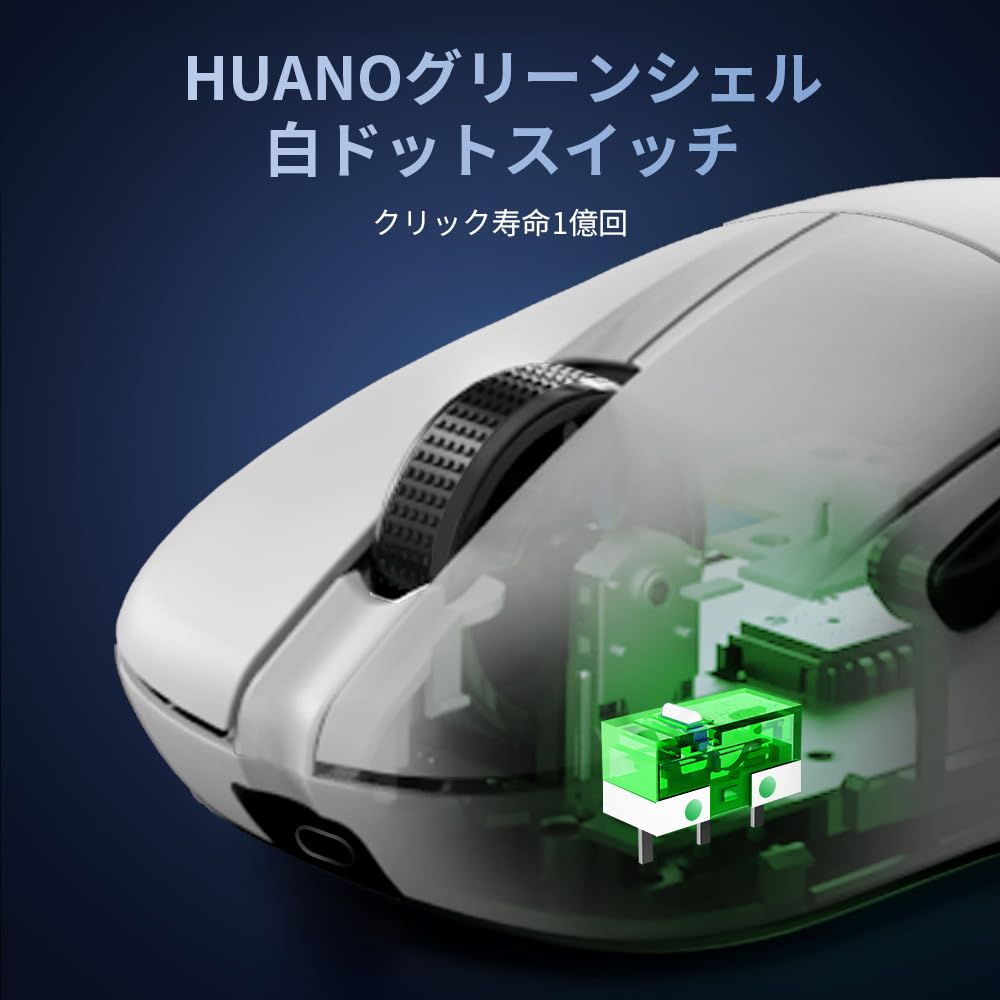 Mouse de gaming DELUX M500PRO, sondaj 8000Hz pentru dispozitive mici, senzor PAW3395 în 3 moduri, durată de viață a clicurilor de 100 de milioane, bază de încărcare magnetică inclusă, fără fir, 60,5 g