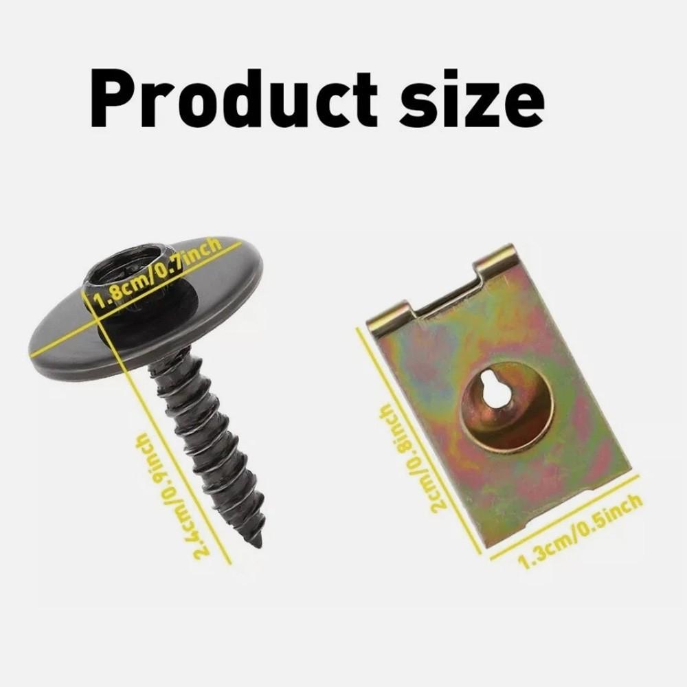 Durable Metal Bumper Fender Retainer Screws with Nuts Car Clips Body Fasteners