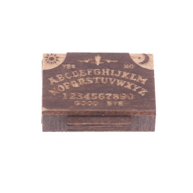 

Retro Mini Wooden Ouija Board With Drawer Miniature Spirit Board Micro Landscape Scene Ornament Home Desktop Decoration 1 pc