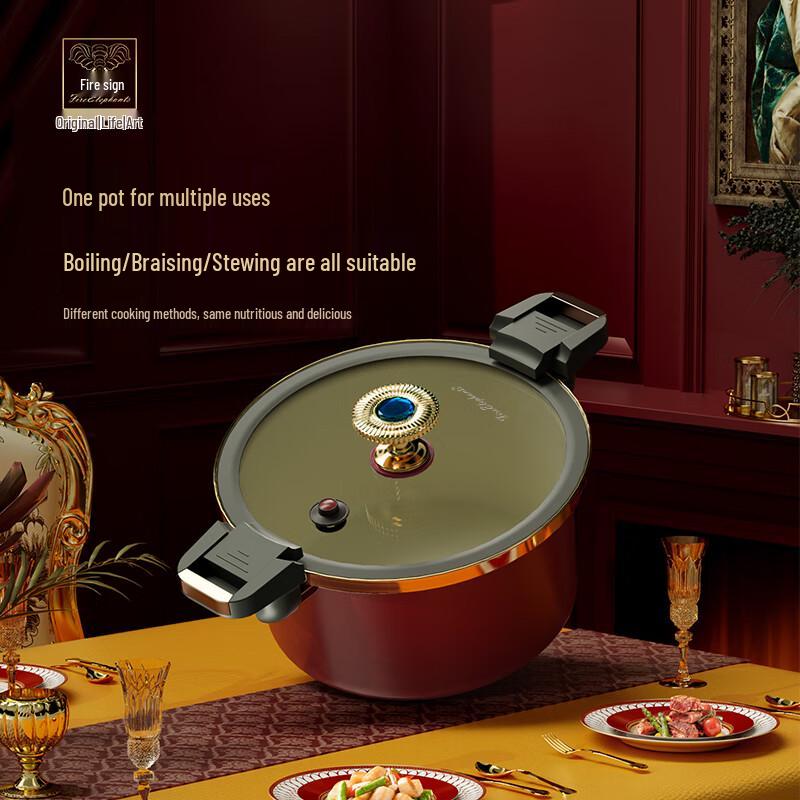 Huoxiang Sapphire Enamel Micro-Pressure Soup Pot