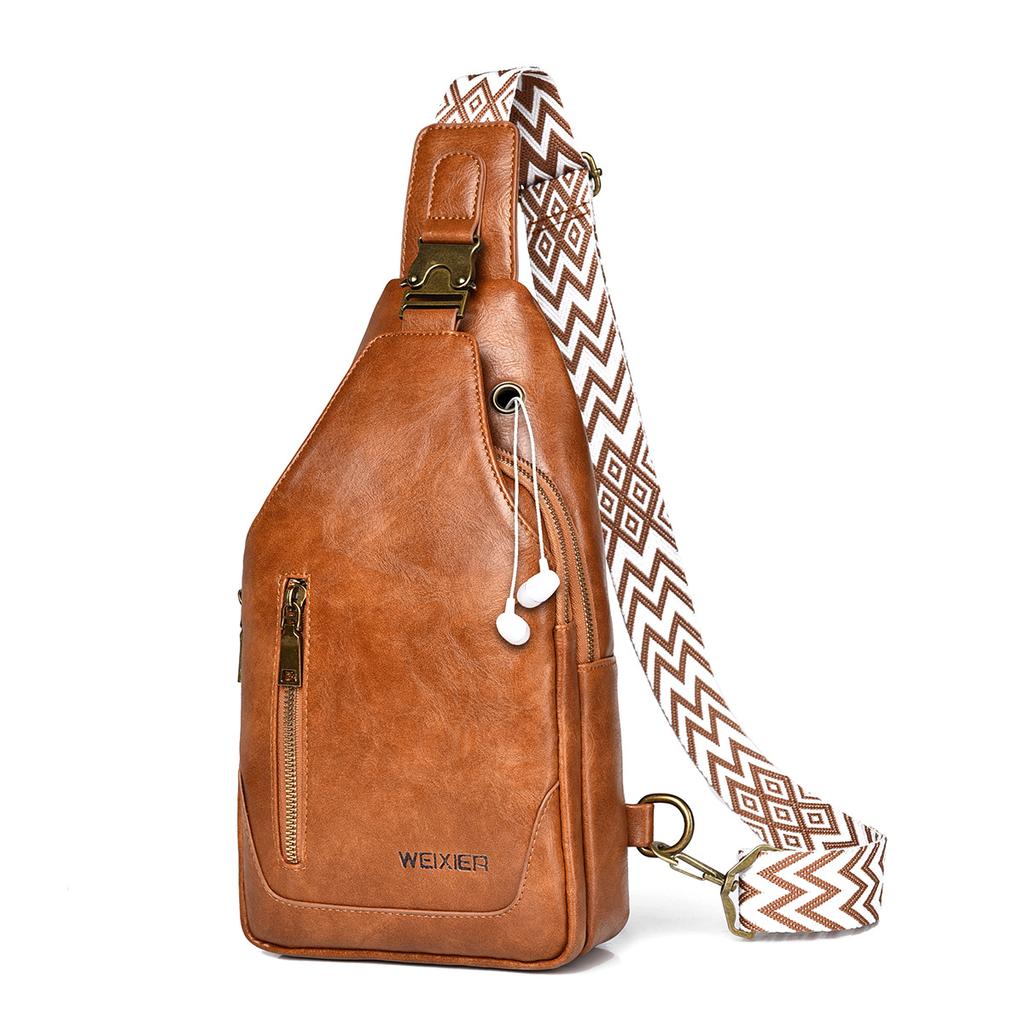 WEIXIER Pánská taška, náprsní crossbody taška, trendy vodoodpudivá jednoduchá a lehká, hrudní taška s vyztuženou přezkou