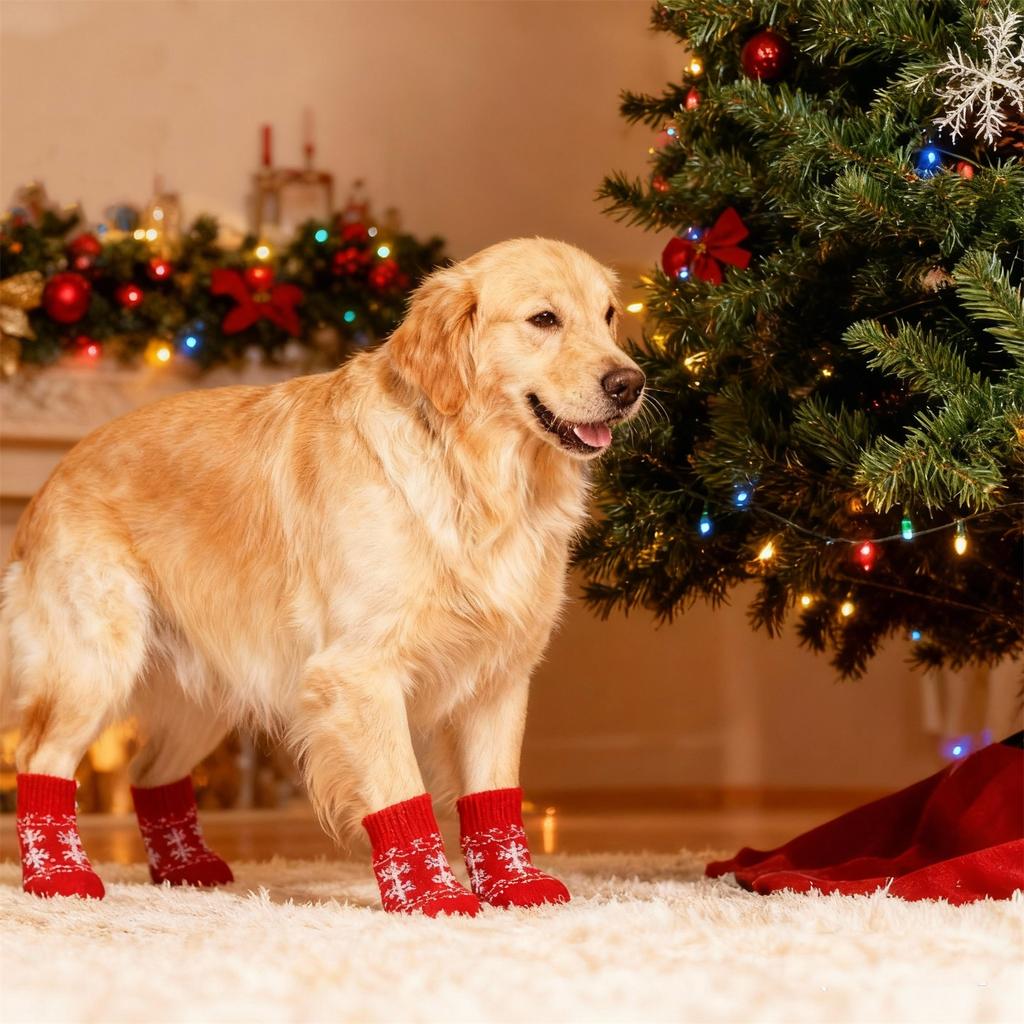 Christmas Socks, Santa, Snowman, Covers, , Scratch, Dirt, Small Dog Pet Christmas Pet Socks
