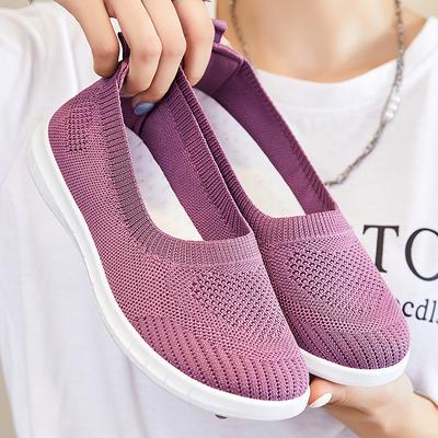 Mom Shoes Women's Shoes Flat Slip On Casual Single Shoes Soft Bottom Cloth Shoes Women Lightweight Casual Soft Sole Non Slip Walking All Day Sneakers
