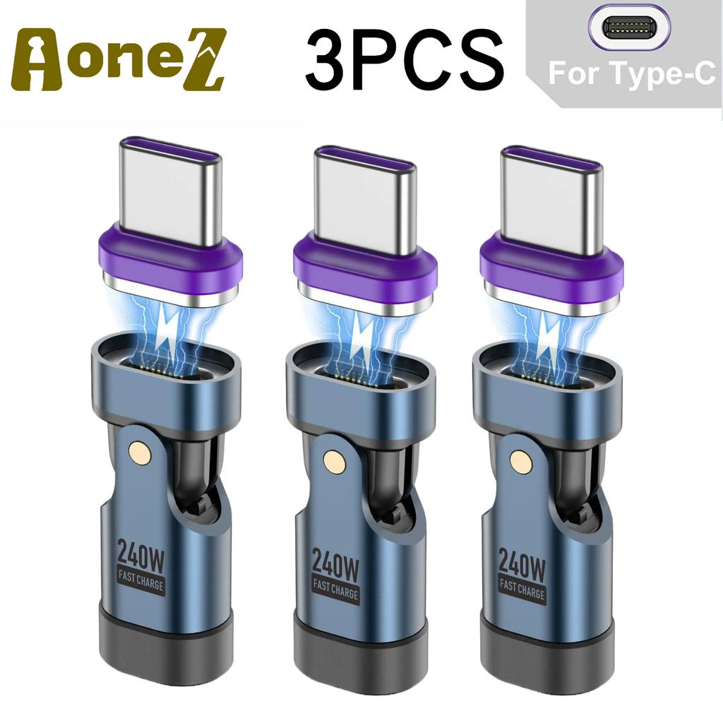 240W Type C Adapter USB-C to Type-C Fast Charging Cable Magnetic USB C Female Converter for Macbook iPhone 16 15 17 Xiaomi