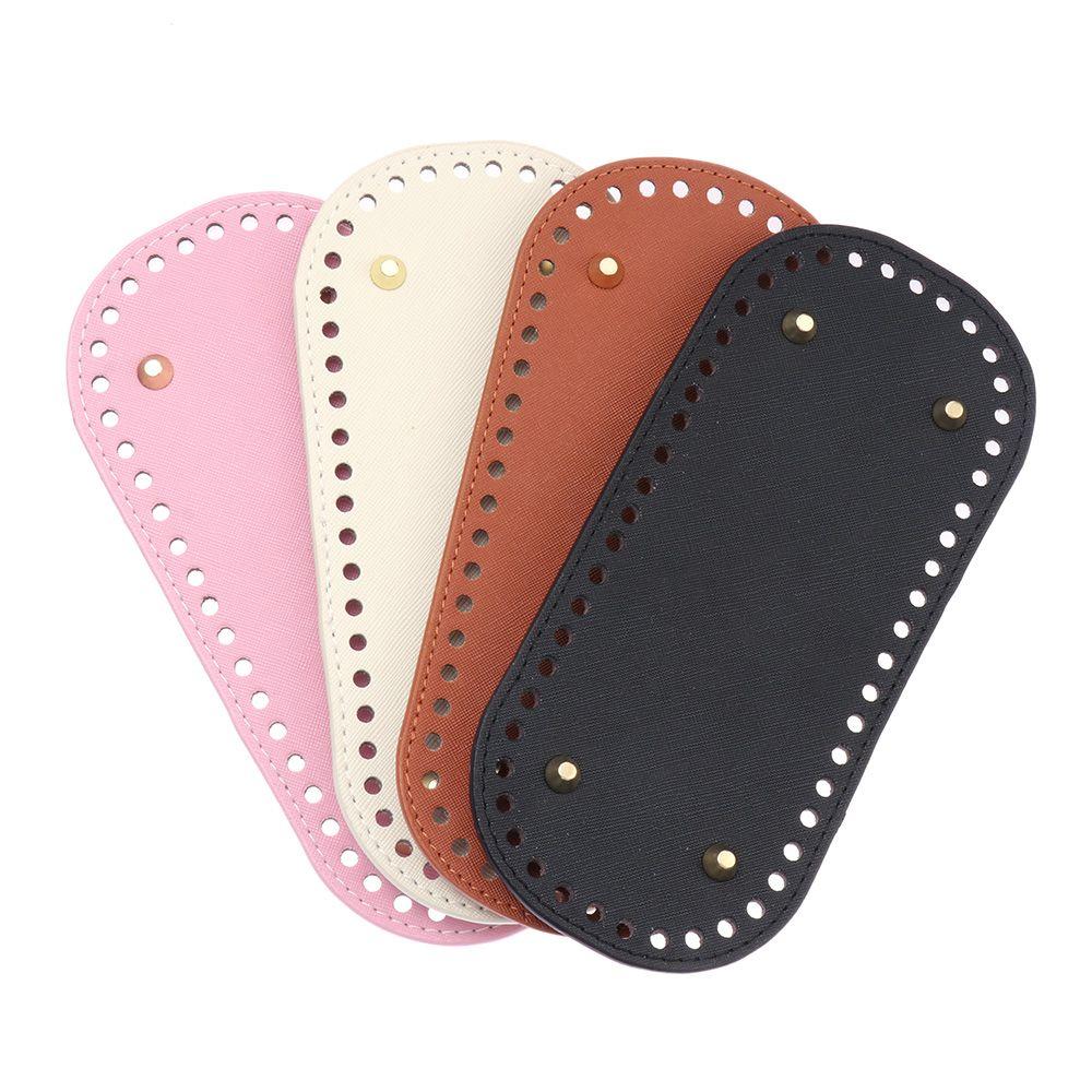 PU Leather Bag Accessories Long Bottom for Knitted Bag Handmade Bottom With 52 Holes DIY Crochet Bag Bottom