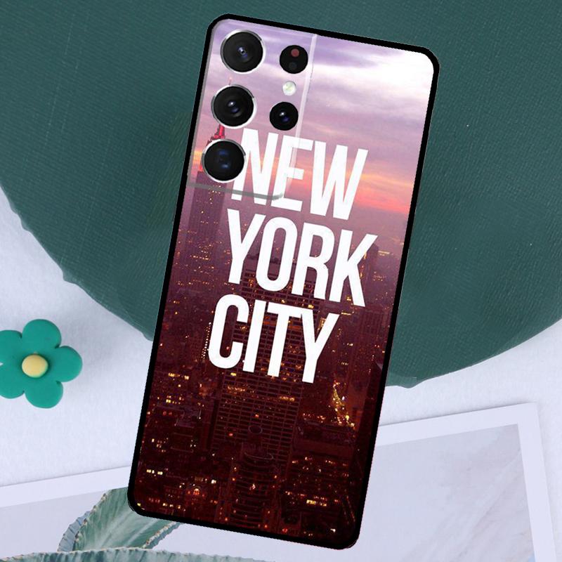 New York City Case For Samsung Galaxy S23 S22 S24 Ultra Note 20 10 S8 S9 S10 Plus S20 FE S21 FE Cover