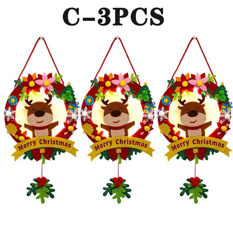 Felt Christmas Garlands Wreaths Hanging Wind Chime Display Stand Craft Christmas Craft Kits For Window Display Decor