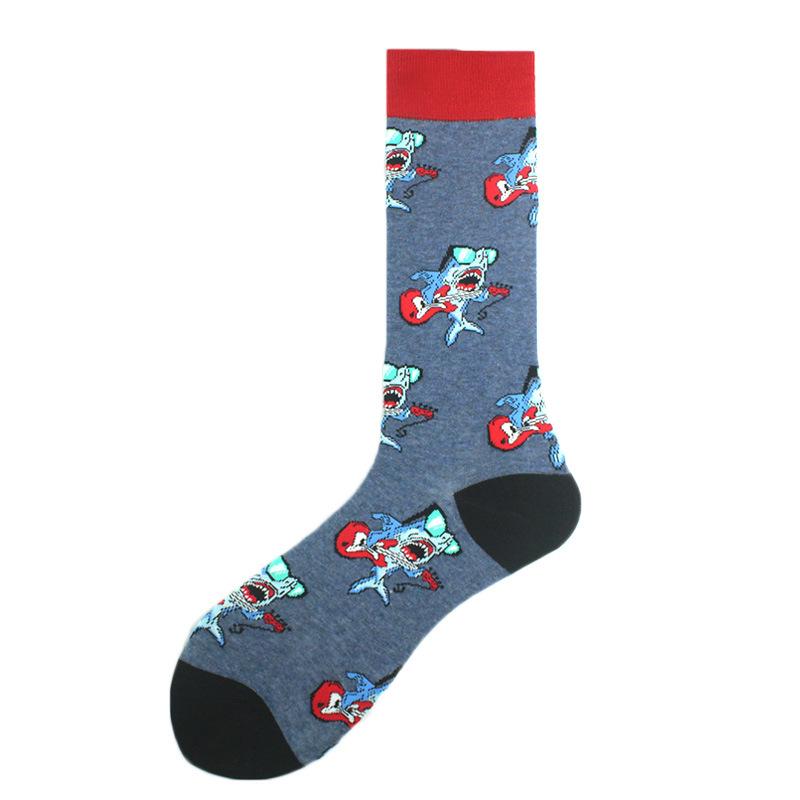 Happy Funny Unisex Painting UFO Astronaut Outer Space Rocket Men Crew Socks Male Boys Streetwear Cotton Causal Skateboard Sox