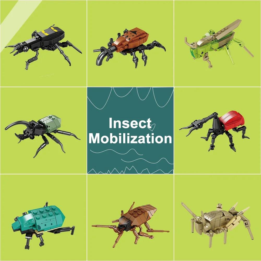 Locust Insects Building Blocks Toys Set - Long-Lasting Play for Kids Great Collectible Models Carabid Cricket Blattodea & More