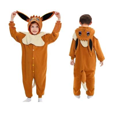 Eevee Onesie For Kids One Piece Pajamas Children Kigurumi Halloween Cosplay Costume Party Gift