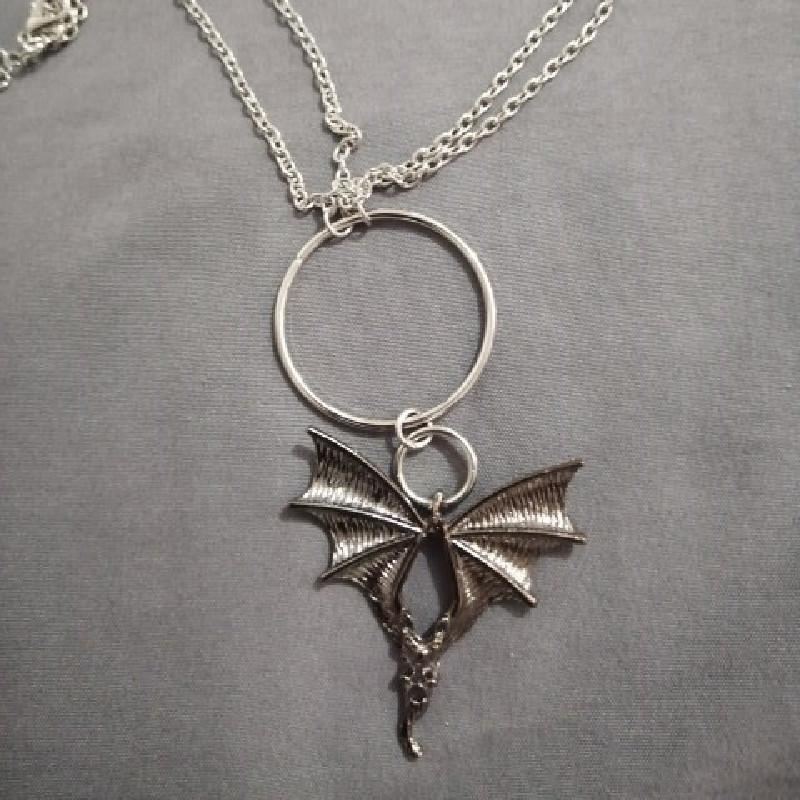 Devil Wings Necklace Couple Gothic Vintage Punk Hip Hop Style Metal Pendant Necklace