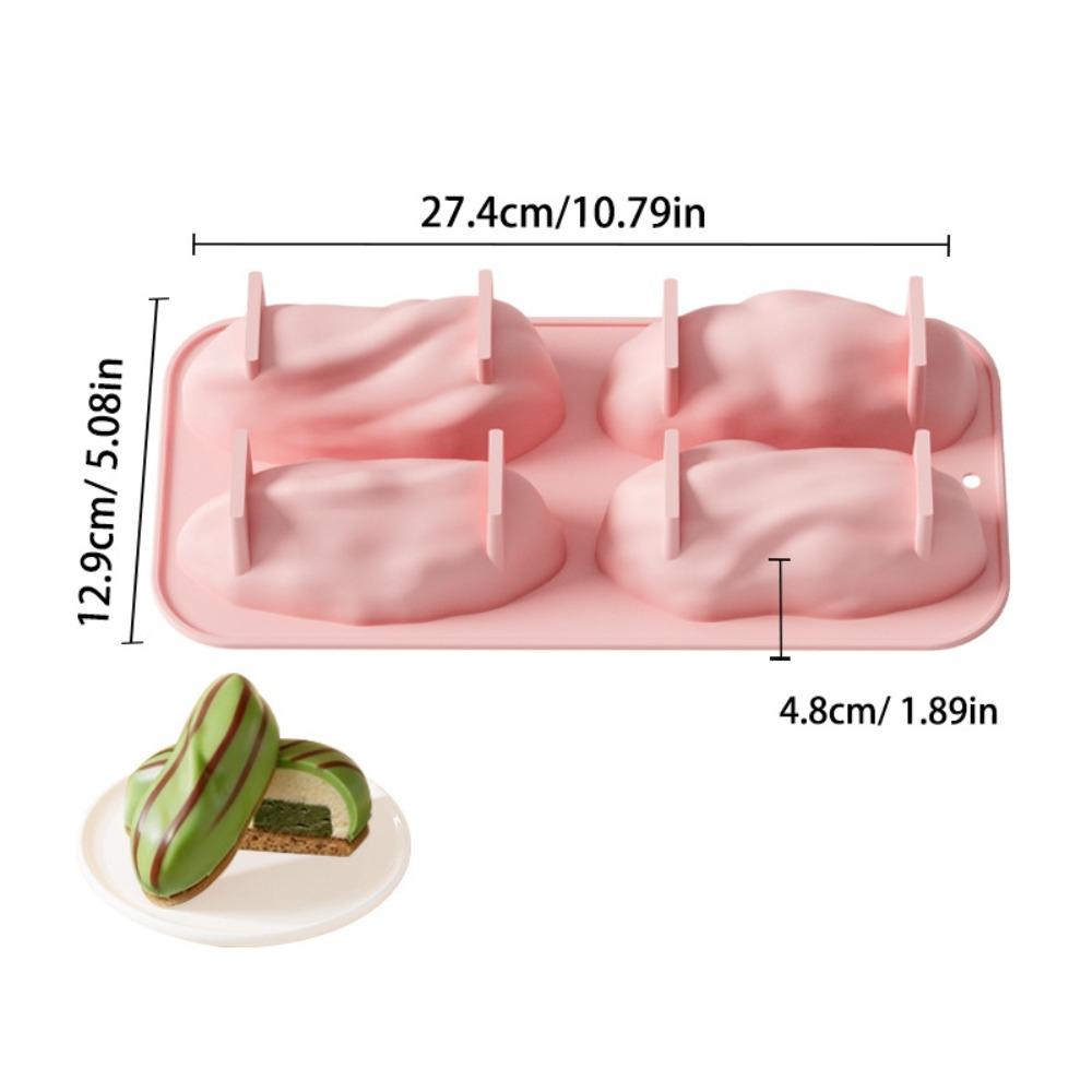 

Food Grade Silicone Pistachios Chocolate Mold 4-Cell Design Kitchen Bakeware Home Baking розовый