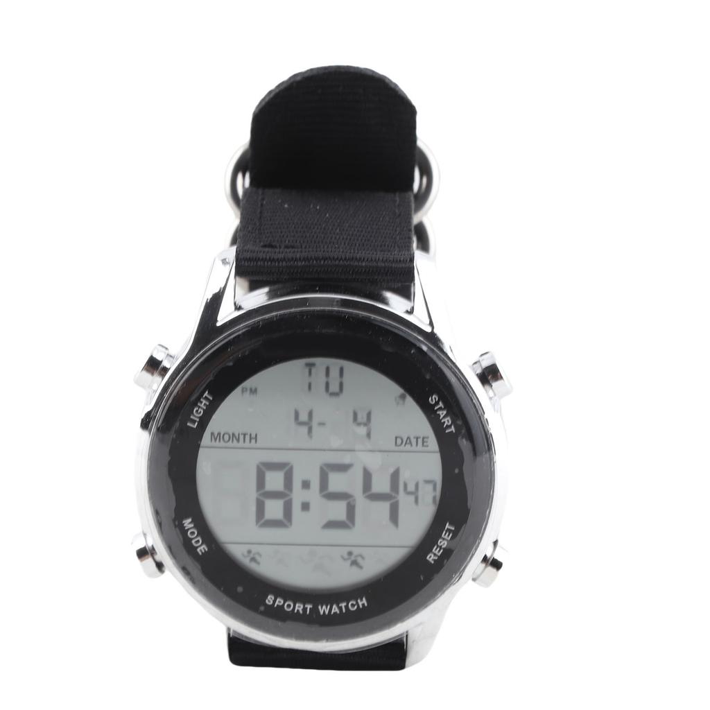 Men Digital Sports Watch Rainproof Alarm Countdown Dual Time Zone Nylon Strap Digital Watch with Stopwatch for Outdoor