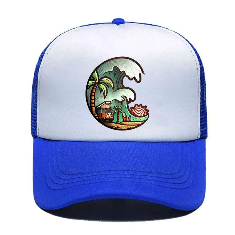 For Fishing Fish Logo Mesh Trucker Hat Fashion Unisex Women Advertising Travel Team Baseball Caps Truker Hats Snapback Cap