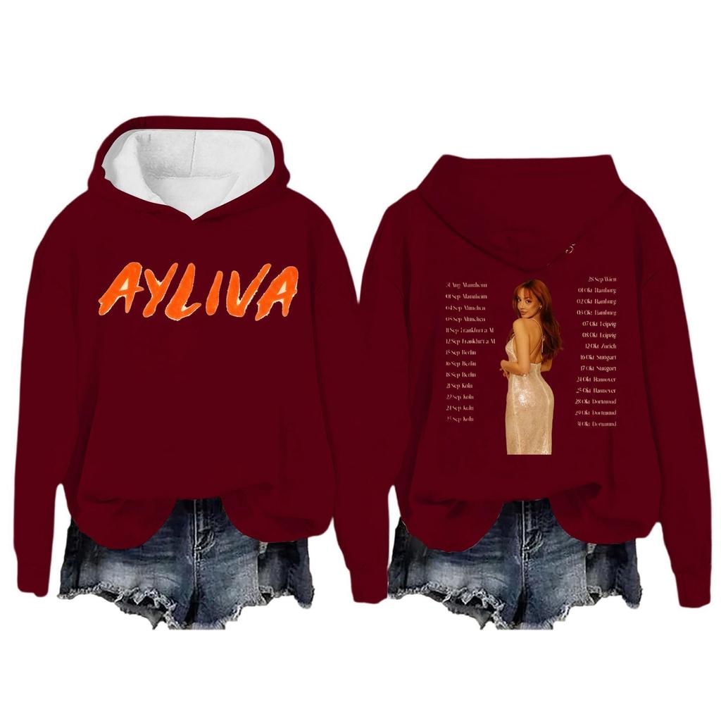 Women's Fashion Casual Long Sleeve Loose Printed Pullover Sports Long Sleeve Hooded Sweatshirt