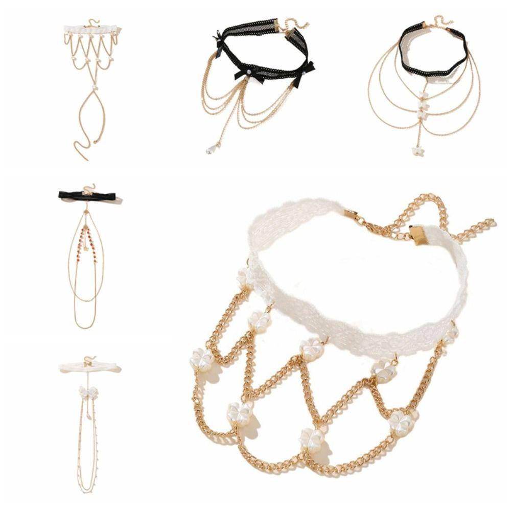 Böhmische Spitzenperlen Bein Kette Mehrschichtig Koreanischer Stil Strumpfband Mode Körper Schmuck Strand