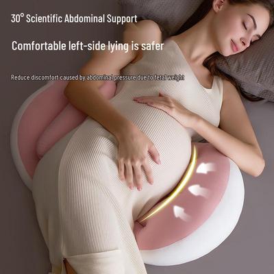 Maternity U-Shaped Pregnancy Pillow with Belly and Back Support for Side Sleepers